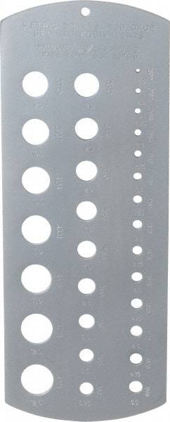 PEC Tools - 1.5mm to 12.5mm Hole Size Drill Gage - 30 Holes - Eagle Tool & Supply