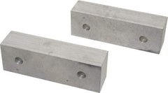 Gibraltar - 6-1/8" Wide x 2" High x 1-1/2" Thick, Flat/No Step Vise Jaw - Soft, Aluminum, Fixed Jaw, Compatible with 6" Vises - Eagle Tool & Supply