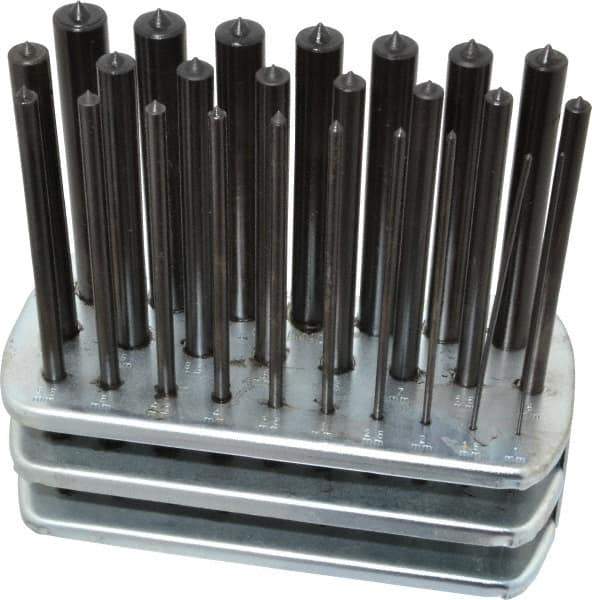 Spellmaco - 25 Piece, 1 to 13mm, Transfer Punch Set - Eagle Tool & Supply