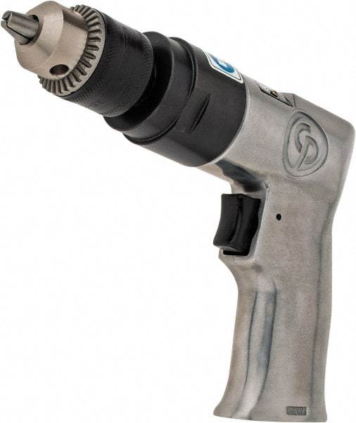 Chicago Pneumatic - 3/8" Keyed Chuck - Pistol Grip Handle, 2,400 RPM, 1.94 LPS, 4.1 CFM, 0.5 hp, 90 psi - Eagle Tool & Supply