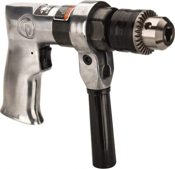 Chicago Pneumatic - 1/2" Keyed Chuck - Pistol Grip Handle, 500 RPM, 1.42 LPS, 3 CFM, 0.5 hp, 90 psi - Eagle Tool & Supply