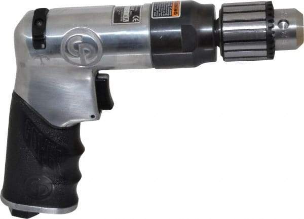 Chicago Pneumatic - 3/8" Reversible Keyed Chuck - Pistol Grip Handle, 4,200 RPM, 3.54 LPS, 7.5 CFM, 0.5 hp, 90 psi - Eagle Tool & Supply