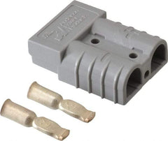 Made in USA - 6 AWG, 600 V, 50 A, Battery Connector - Gray - Eagle Tool & Supply