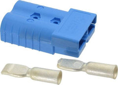 Made in USA - 2/0 AWG, 600 V, 350 A, Battery Connector - Blue - Eagle Tool & Supply