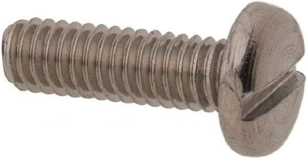 Value Collection - M2.5x0.45 Metric Coarse, 8mm Length Under Head Slotted Drive Machine Screw - Pan Head, Grade 18-8 & A2 Stainless Steel, Uncoated, Without Washer - Eagle Tool & Supply