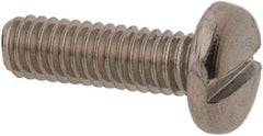 Value Collection - M2.5x0.45 Metric Coarse, 8mm Length Under Head Slotted Drive Machine Screw - Pan Head, Grade 18-8 & A2 Stainless Steel, Uncoated, Without Washer - Eagle Tool & Supply