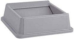 Rubbermaid - Square Lid for Use with 35 & 50 Gal Square Trash Cans - Gray, High-Impact Polystyrene, For Untouchable Trash Cans - Eagle Tool & Supply