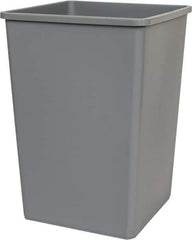 Rubbermaid - 35 Gal Gray Square Trash Can - Polyethylene, 27-5/8" High x 19-1/2" Long x 19-1/2" Wide - Eagle Tool & Supply