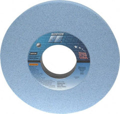Norton - 10" Diam x 3" Hole x 1" Thick, J Hardness, 46 Grit Surface Grinding Wheel - Ceramic, Type 1, Coarse Grade, 2,485 Max RPM, Vitrified Bond, No Recess - Eagle Tool & Supply