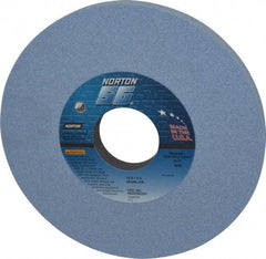 Norton - 12" Diam x 3" Hole x 1" Thick, J Hardness, 46 Grit Surface Grinding Wheel - Ceramic, Type 1, Coarse Grade, 2,070 Max RPM, Vitrified Bond, No Recess - Eagle Tool & Supply