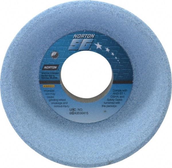 Norton - 4" Diam, 1-1/4" Hole Size, 1-1/2" Overall Thickness, 60 Grit, Type 11 Tool & Cutter Grinding Wheel - Medium Grade, Ceramic, J Hardness, Vitrified Bond, 5,730 RPM - Eagle Tool & Supply