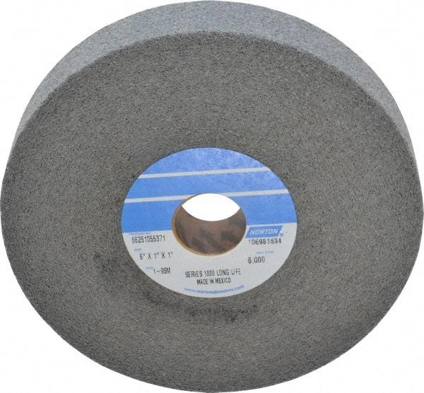 Norton - 6" Diam, 1" Face Width, 1" Center Hole, Medium Grade, Silicon Carbide Deburring Wheel - Convolute, Hard Density 9 Grade, 4,500 RPM - Eagle Tool & Supply