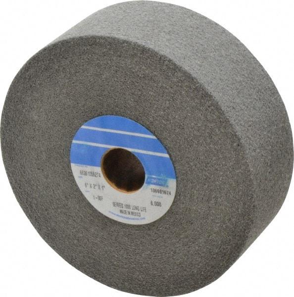 Norton - 6" Diam, 2" Face Width, 1" Center Hole, Fine Grade, Silicon Carbide Deburring Wheel - Convolute, Hard Density 9 Grade, 4,500 RPM - Eagle Tool & Supply