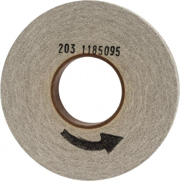 Norton - 8" Diam, 1" Face Width, 3" Center Hole, Fine Grade, Aluminum Oxide Deburring Wheel - Convolute, Hard Density 8 Grade, 3,650 RPM - Eagle Tool & Supply