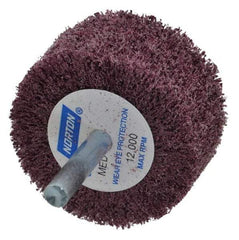 Norton - 2" Diam x 1" Face Width, Medium Aluminum Oxide Nonwoven Mounted Flap Wheel - 1/4" Shank Mount, 22,000 Max RPM - Eagle Tool & Supply