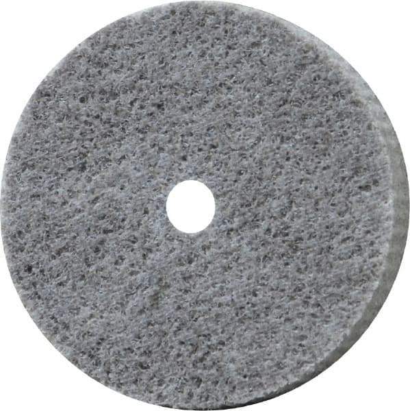 Norton - 2" Diam, 1/2" Face Width, 1/4" Center Hole, Fine Grade, Aluminum Oxide Deburring Wheel - Unitized, Medium Grade, 20,000 RPM - Eagle Tool & Supply
