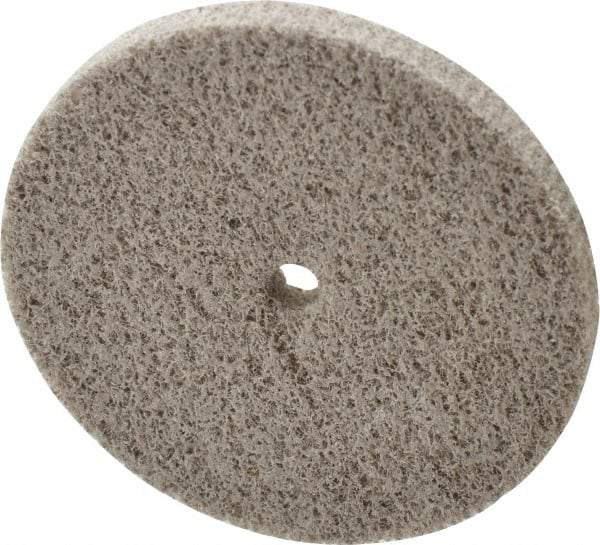 Norton - 3" Diam, 1/4" Face Width, 1/4" Center Hole, Very Fine Grade, Aluminum Oxide Deburring Wheel - Unitized, Medium Grade, 18,000 RPM - Eagle Tool & Supply