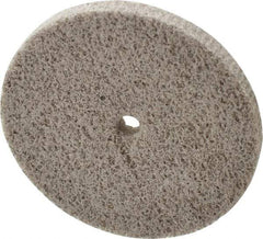 Norton - 3" Diam, 1/4" Face Width, 1/4" Center Hole, Very Fine Grade, Aluminum Oxide Deburring Wheel - Unitized, Medium Grade, 18,000 RPM - Eagle Tool & Supply