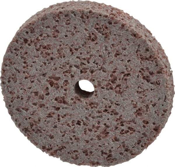 Norton - 2" Diam, 1/4" Face Width, 1/4" Center Hole, Coarse Grade, Aluminum Oxide Deburring Wheel - Unitized, Hard Density 8 Grade, 11,000 RPM - Eagle Tool & Supply