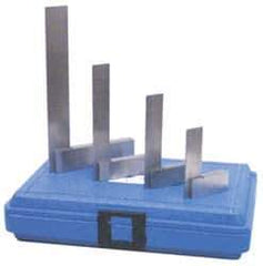 Fowler - 4 Piece, 1-1/2, 2-1/2, 3, 4 Inch Base Length, 2, 3, 4, 6 Inch Blade Length, Square Set - Accuracy Up to 0.0008 Inches, Steel - Eagle Tool & Supply