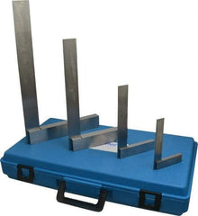 Fowler - 4 Piece, 3, 4, 6, 8 Inch Base Length, 4, 6, 9, 12 Inch Blade Length, Square Set - Steel - Eagle Tool & Supply