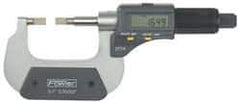 Fowler - 3" to 4" Mechanical Blade Micrometer - 0.0002" Accuracy, 0.001mm Graduation, 0.03" Blade Thickness, Friction Thimble, Digital Counter - Eagle Tool & Supply