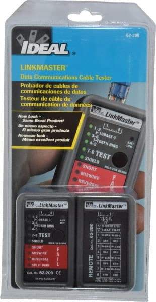 Ideal - STP & UTP Cable Tester - 10BaseT, T568A & T568B Connectors - Eagle Tool & Supply