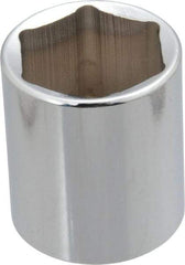 Proto - 1/2" Drive, Standard Hand Socket - 6 Points, 1-3/4" OAL, Chrome Finish - Eagle Tool & Supply