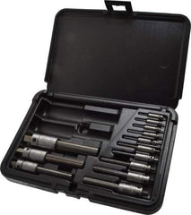 Walton - #4 to 3/4" Tap Extractor Set - 3, 4 Flutes, 13 Pieces - Eagle Tool & Supply