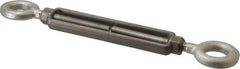 Made in USA - 2,200 Lb Load Limit, 1/2" Thread Diam, 6" Take Up, Stainless Steel Eye & Eye Turnbuckle - 7-1/2" Body Length, 3/4" Neck Length, 13" Closed Length - Eagle Tool & Supply