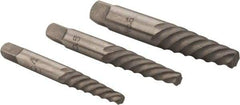 Interstate - 3 Piece Spiral Flute Screw Extractor Set - Screw Range 7/16 to 1" - Eagle Tool & Supply