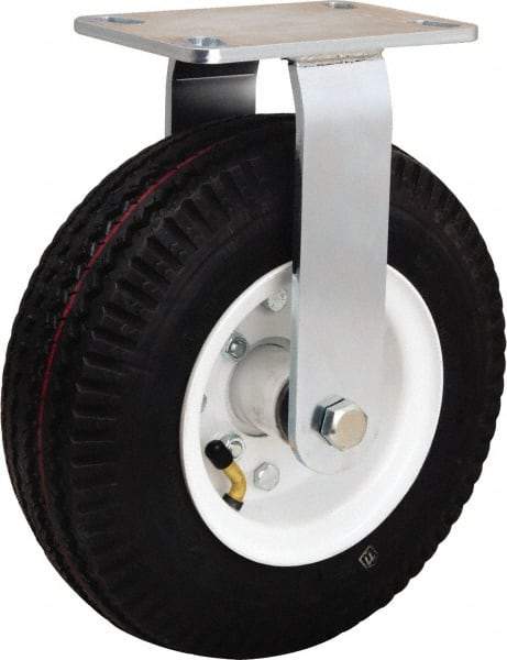 Hamilton - 10" Diam, Rubber Rigid Caster - 480 Lb Capacity, Top Plate Mount, 4-1/2" x 6-1/2" Plate, Straight Roller Bearing - Eagle Tool & Supply