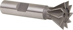 Whitney Tool Co. - 1" Diam x 7/16" Width of Cut, 60° Included Angle, Cobalt Dovetail Cutter - 1/2" Shank Diam, 2-1/2" Overall Length, Weldon Flat, Uncoated - Eagle Tool & Supply