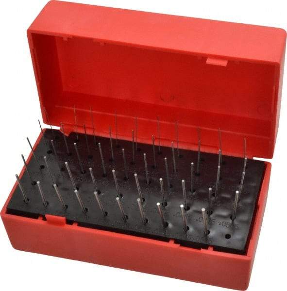 Value Collection - 50 Piece, 0.0115-0.0605 Inch Diameter Plug and Pin Gage Set - Plus 0.0002 Inch Tolerance, Class ZZ - Eagle Tool & Supply