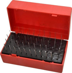 Value Collection - 50 Piece, 0.0115-0.0605 Inch Diameter Plug and Pin Gage Set - Plus 0.0002 Inch Tolerance, Class ZZ - Eagle Tool & Supply