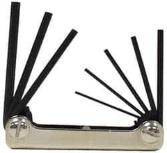 Eklind - 8 Piece Fold-Up Hex Key Set - Hex Range 3/32 to 1/4" - Eagle Tool & Supply
