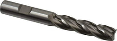 Weldon - 1/2" Diam, 2" LOC, 4 Flute Cobalt Roughing & Finishing Square End Mill - Uncoated, 4" OAL, 1/2" Shank Diam, Weldon Shank, 30° Helix, Centercutting - Eagle Tool & Supply