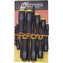 Bondhus - 13 Piece, 0.05 to 3/8" Ball End Hex Driver Set - Comes in Vinyl Pouch - Eagle Tool & Supply