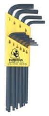 Bondhus - 10 Piece L-Key Ball End Hex Key Set - Hex Range 1/16 to 1/4" - Eagle Tool & Supply