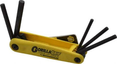 Bondhus - 5 Piece Fold-Up Hex Key Set - Hex Range 3/16 to 3/8" - Eagle Tool & Supply