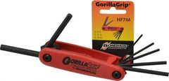 Bondhus - 7 Piece Fold-Up Hex Key Set - Hex Range 2 to 8mm - Eagle Tool & Supply