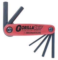 Bondhus - 6 Piece Fold-Up Hex Key Set - Hex Range 4 to 10mm - Eagle Tool & Supply