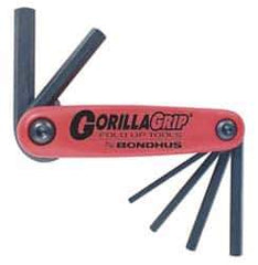 Bondhus - 6 Piece Fold-Up Hex Key Set - Hex Range 4 to 10mm - Eagle Tool & Supply