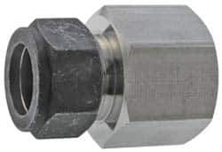 Parker - 1/2" OD, Stainless Steel Female Connector - 13/16" Hex, Comp x FNPT Ends - Eagle Tool & Supply