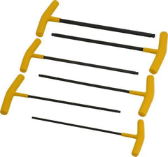 Bondhus - 6 Piece T-Handle Ball End Hex Key Set - Hex Range 5/32 to 3/8", Alloy Steel - Eagle Tool & Supply