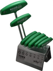 Wiha - 7 Piece T10 to T50 T-Handle Torx Key Set - T10, T15, T20, T25, T30, T40, T50 Torx Size - Eagle Tool & Supply