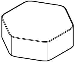 Kennametal - HNEN0905 ANSN Grade KY3500 Ceramic Turning Insert - Uncoated, 120° Hexagon, 5/8" Inscr Circle, 7/32" Thick - Eagle Tool & Supply