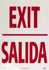 NMC - Exit, Pressure Sensitive Vinyl Exit Sign - 14" Wide x 20" High, English/Spanish, Glow-in-the-Dark - Eagle Tool & Supply