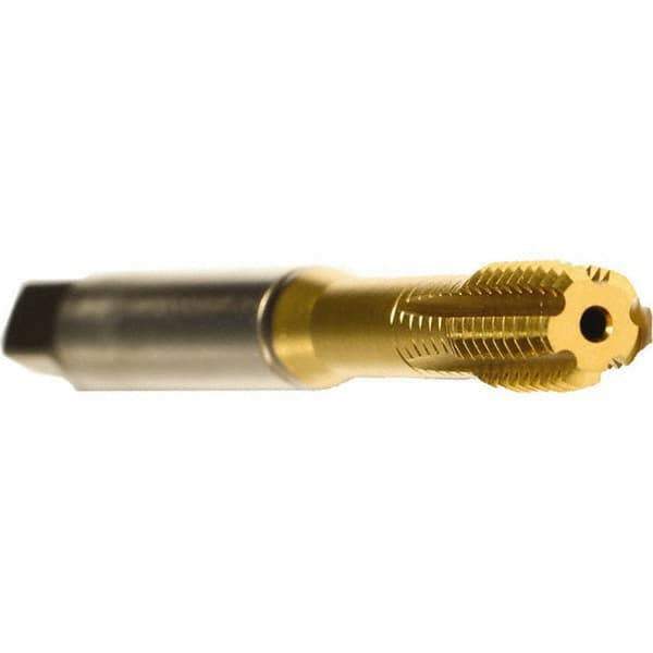 Emuge - 3/8-24 UNF 2BX Modified Bottoming Thread Forming Tap - Cobalt, TiN Finish, 3.937" OAL, 0.394" Thread Length, Right Hand Thread, Series Druck - Eagle Tool & Supply