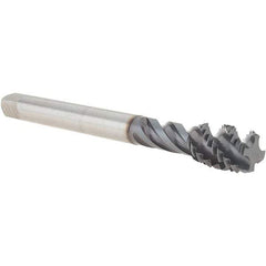 Emuge - 1/2-13 UNC 4 Flute 2B Bottoming Spiral Flute Tap - Cobalt, TiCN Finish, 4.331" OAL, Right Hand Flute, Right Hand Thread, Series Enorm - Eagle Tool & Supply